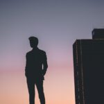 silhouette of man standing