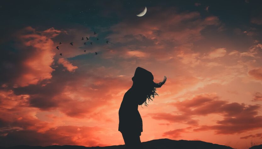 silhouette photo of woman during dawn