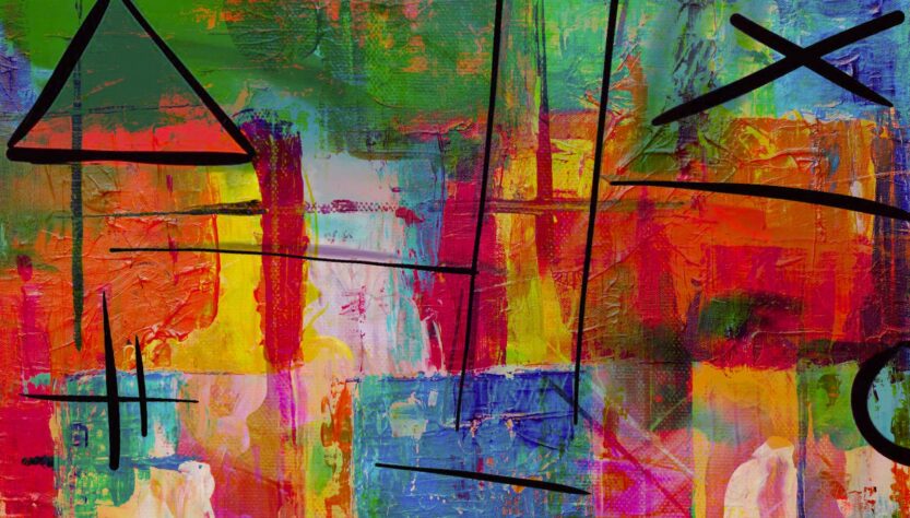a vibrant colored abstract artwork