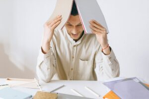 Frustrated working man