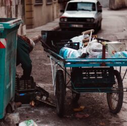 person collecting garbage