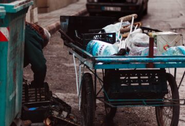 person collecting garbage